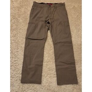 Wrangler All Terrain Gear Utility Pants Men's Size 34x30 Brown Side Zip Pocket